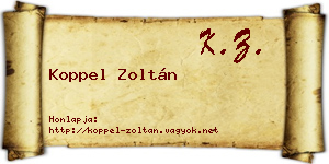 Koppel Zoltán névjegykártya