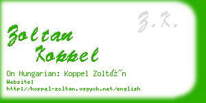 zoltan koppel business card